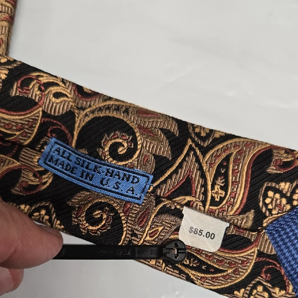 JZ Richards Boulder Luxurious Black and Gold Paisley Tie